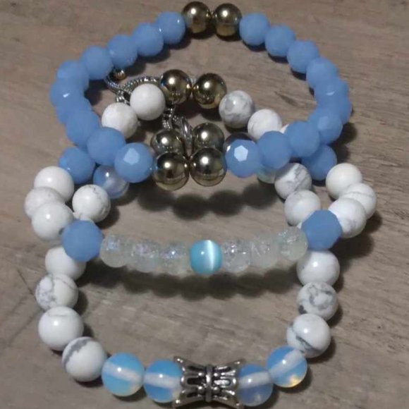 Set of 3 Gemstone Bracelets - Picture 2 of 7